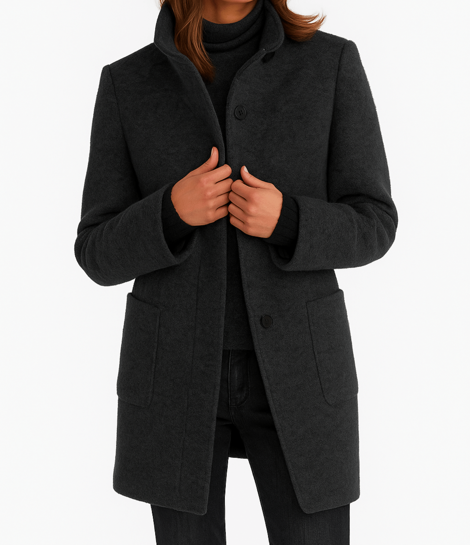 Płaszcz Elira z wełnianym wykończeniem | Klasyka w kolorze - Ferloza